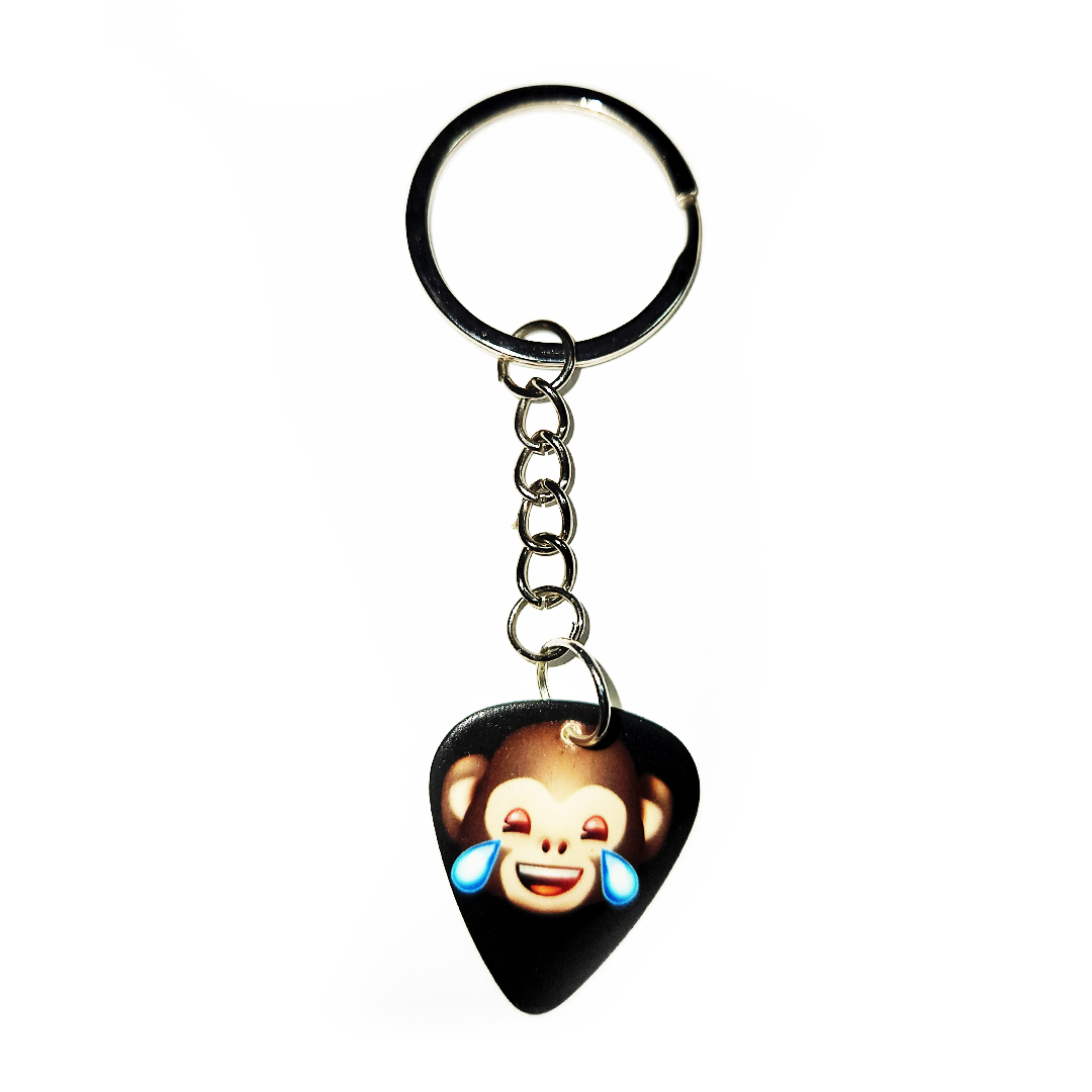 Emoji guitar pick keychain